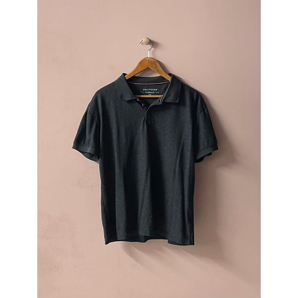 Craft + Flow Knit Wear Dark Gray Polo Shirt Size L